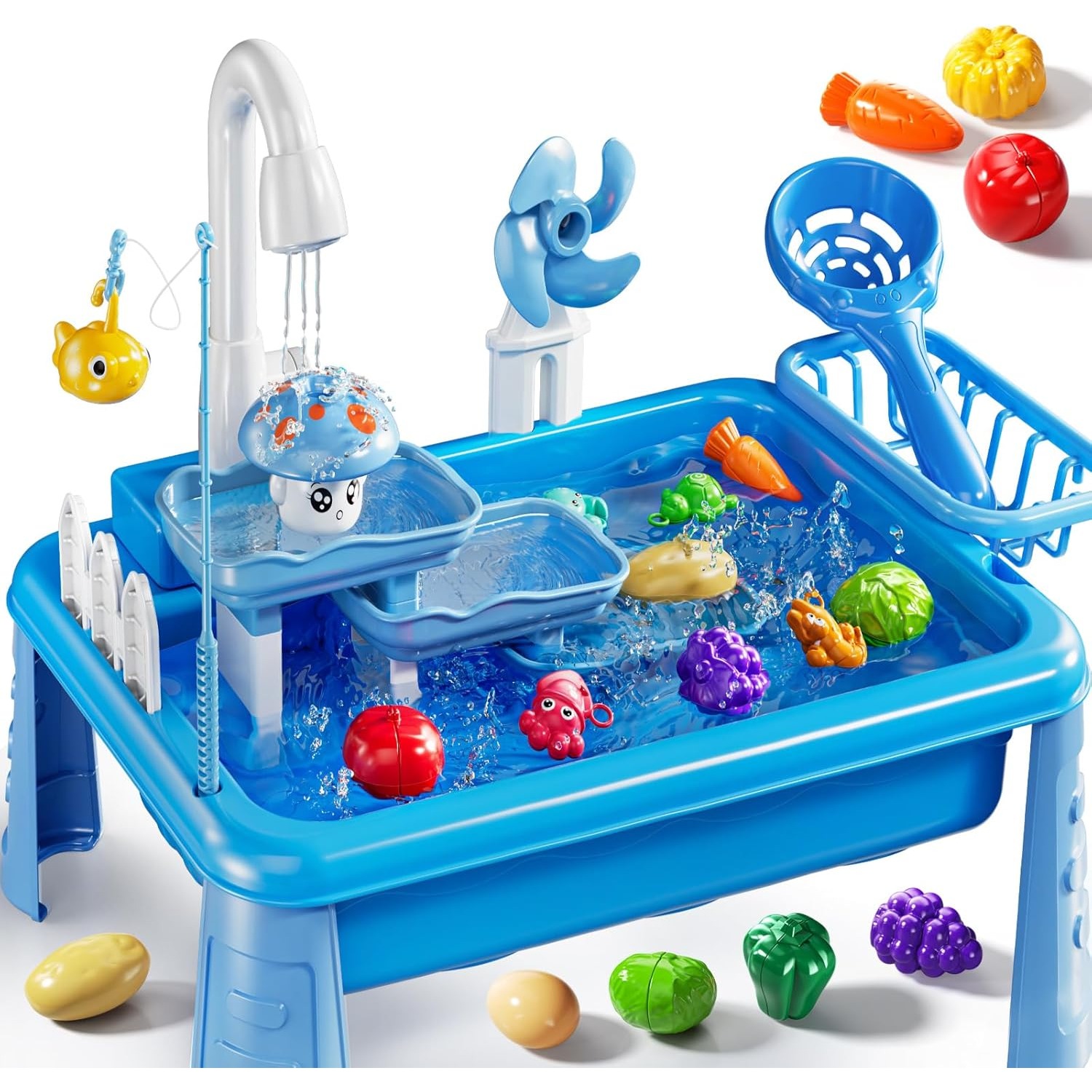 Kids Outdoor Kitchen - Water Table Play Sink Toy for