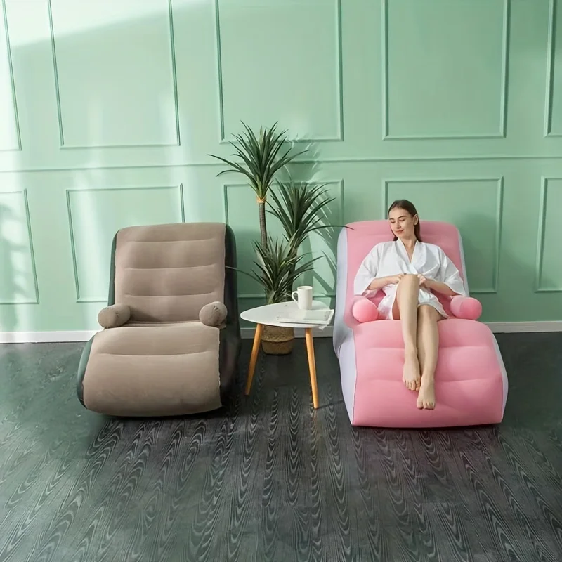 Kids Outdoor Lounge - Inflatable Lazy Sofa Flocking PVC Sofa