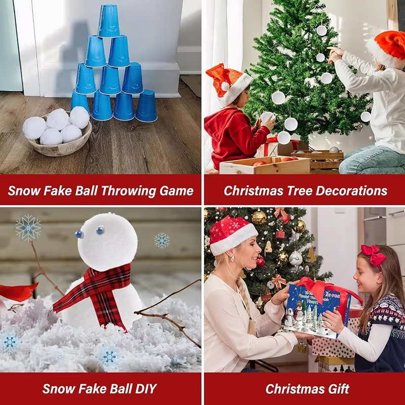 30/60pcs Soft Snow Fake Balls  - огляд і ціна Kids Outdoor Xmas Gifts