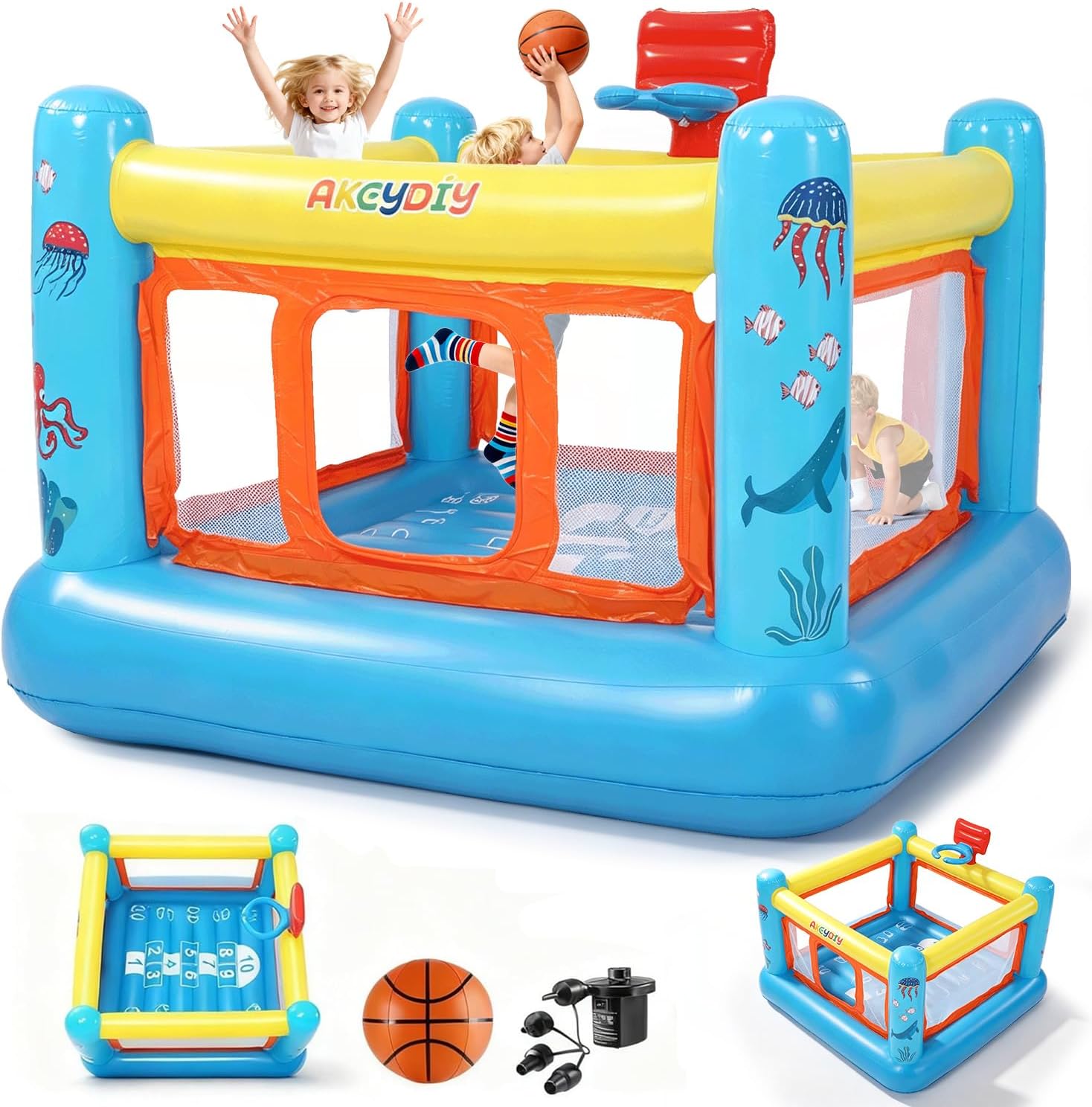 Bounce House, PVC Inflatable B - огляд і ціна Kids Outdoor Basketball