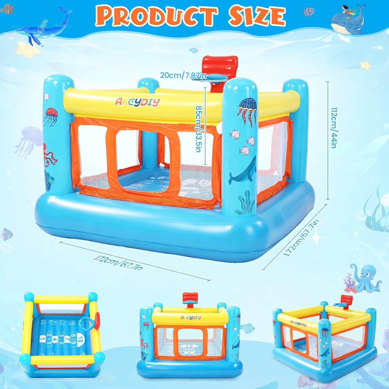 Bounce House, PVC Inflatable B - огляд і ціна Kids Outdoor Basketball