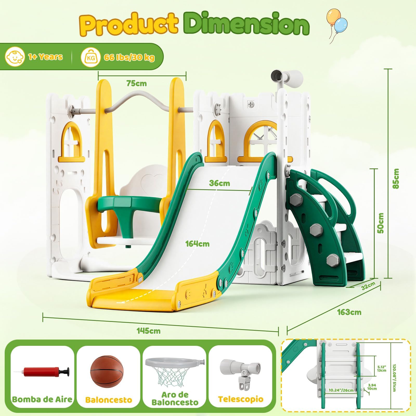 7 in 1 Toddler Slide And Swing - огляд і ціна Kids Outdoor Basketball