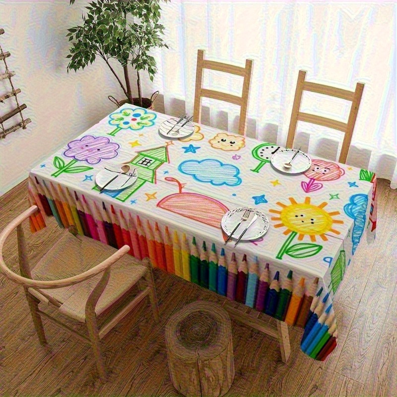 1pc Cartoon Pencil Pattern Tab - огляд і ціна Kids Outdoor Dining Table