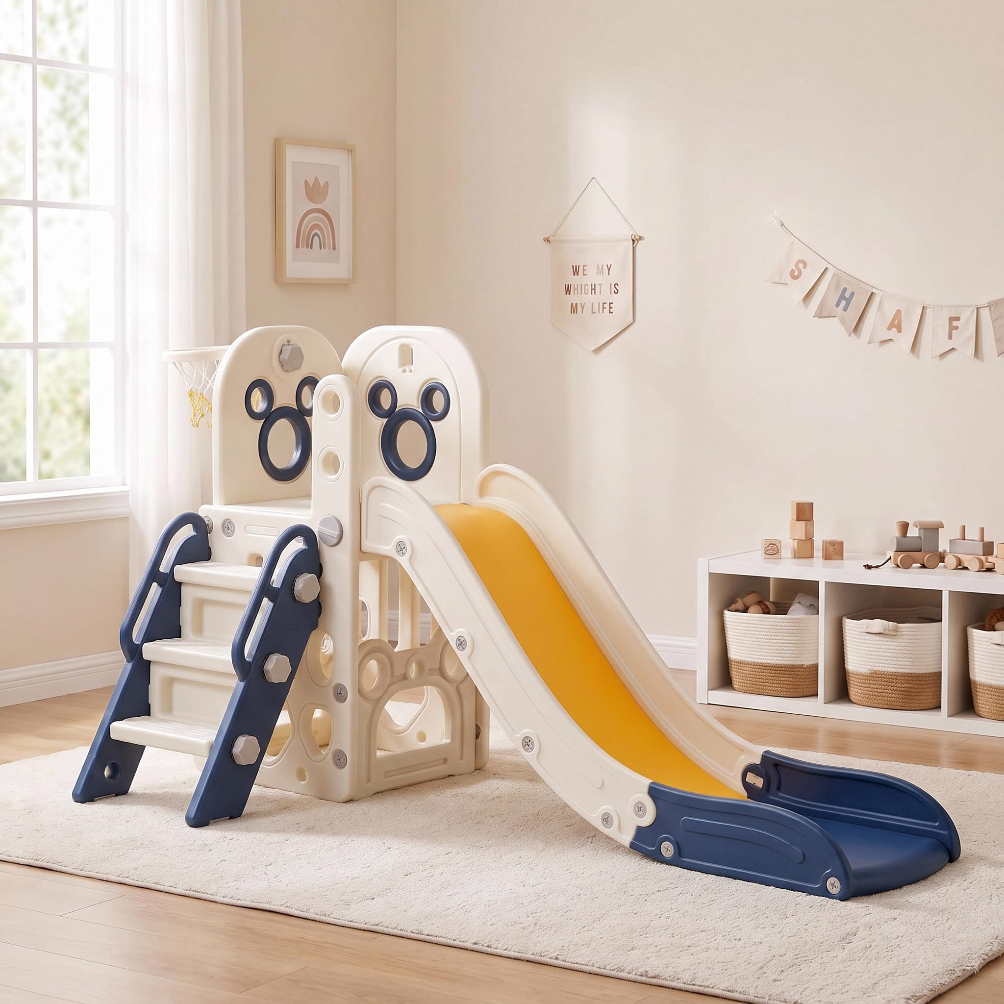 6 in 1 Toddler Slide Playset,  - огляд і ціна Kids Outdoor Basketball