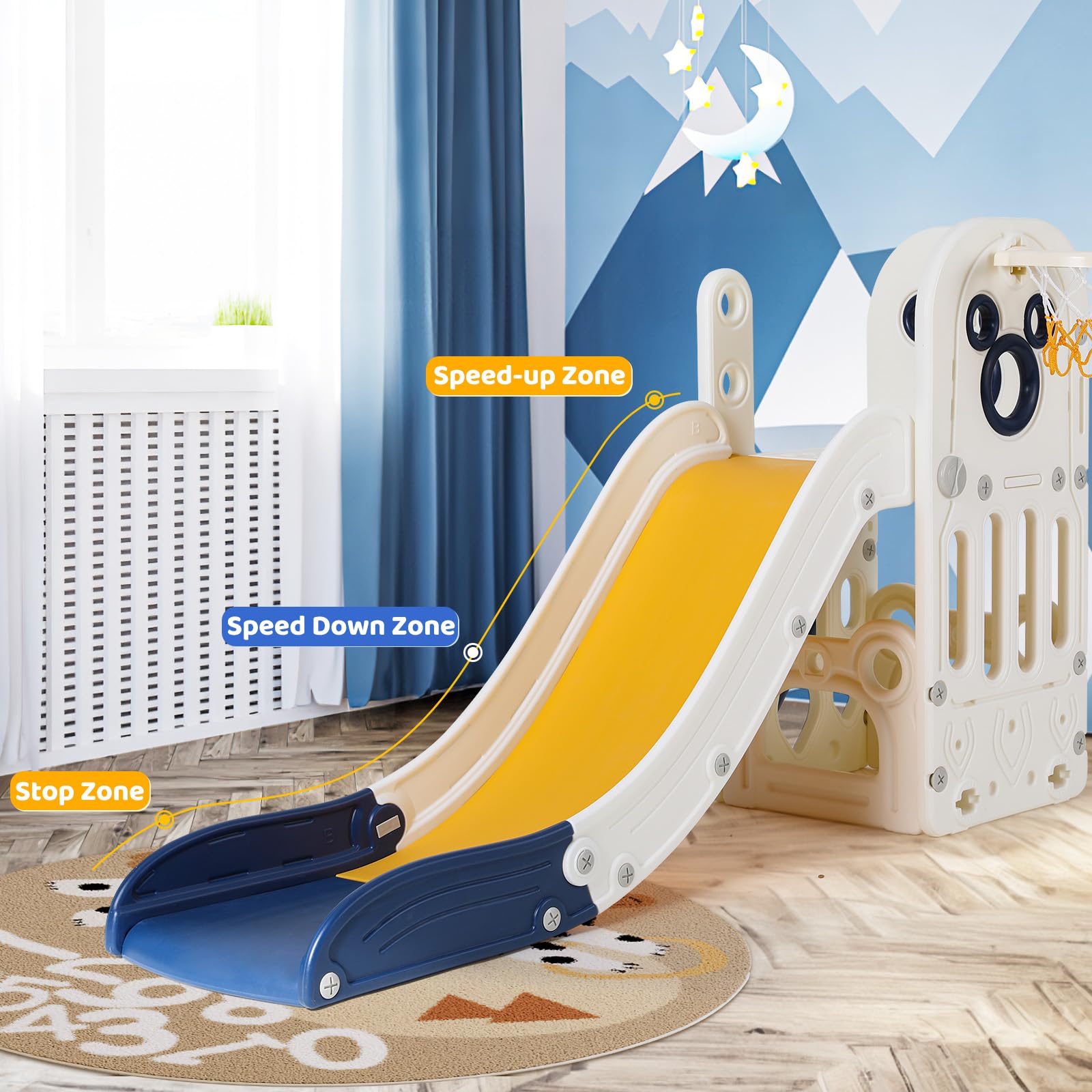 6 in 1 Toddler Slide Playset,  - огляд і ціна Kids Outdoor Basketball