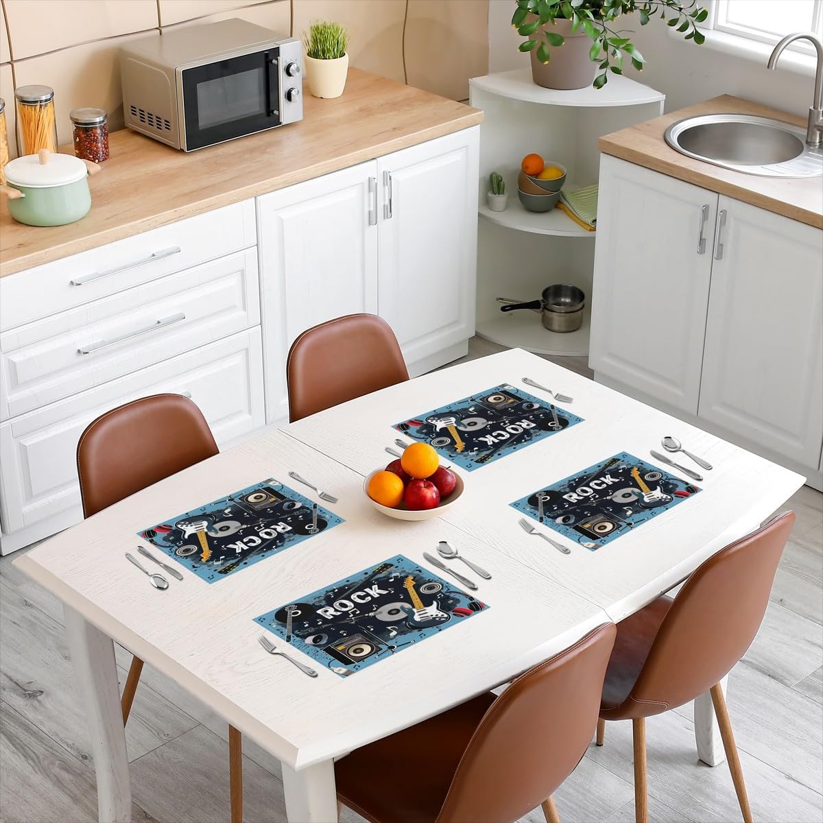 Rock Music Placemats Set of 4  - огляд і ціна Kids Outdoor Dining Table