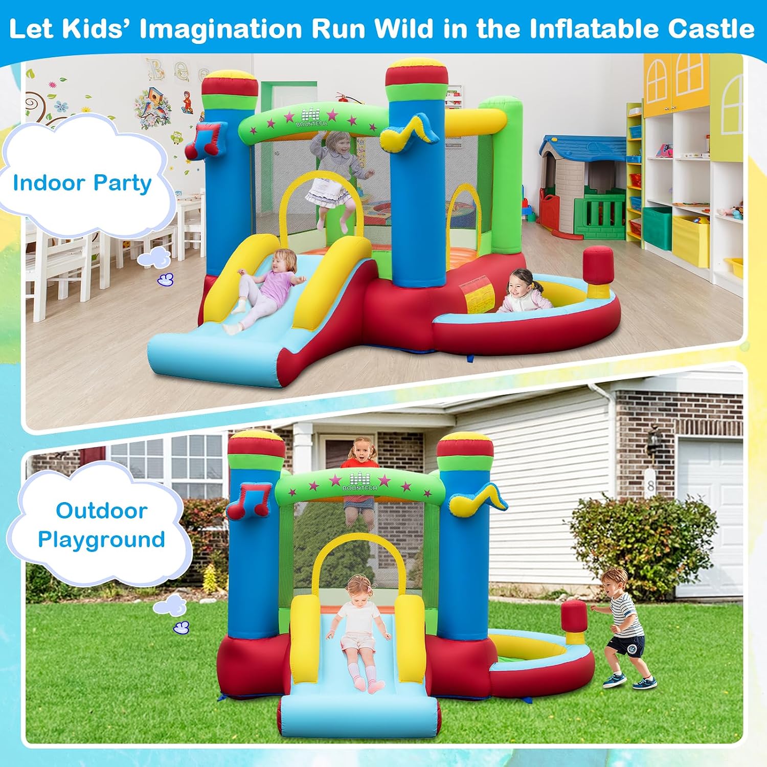 Inflatable Bounce House with B - огляд і ціна Kids Outdoor Basketball
