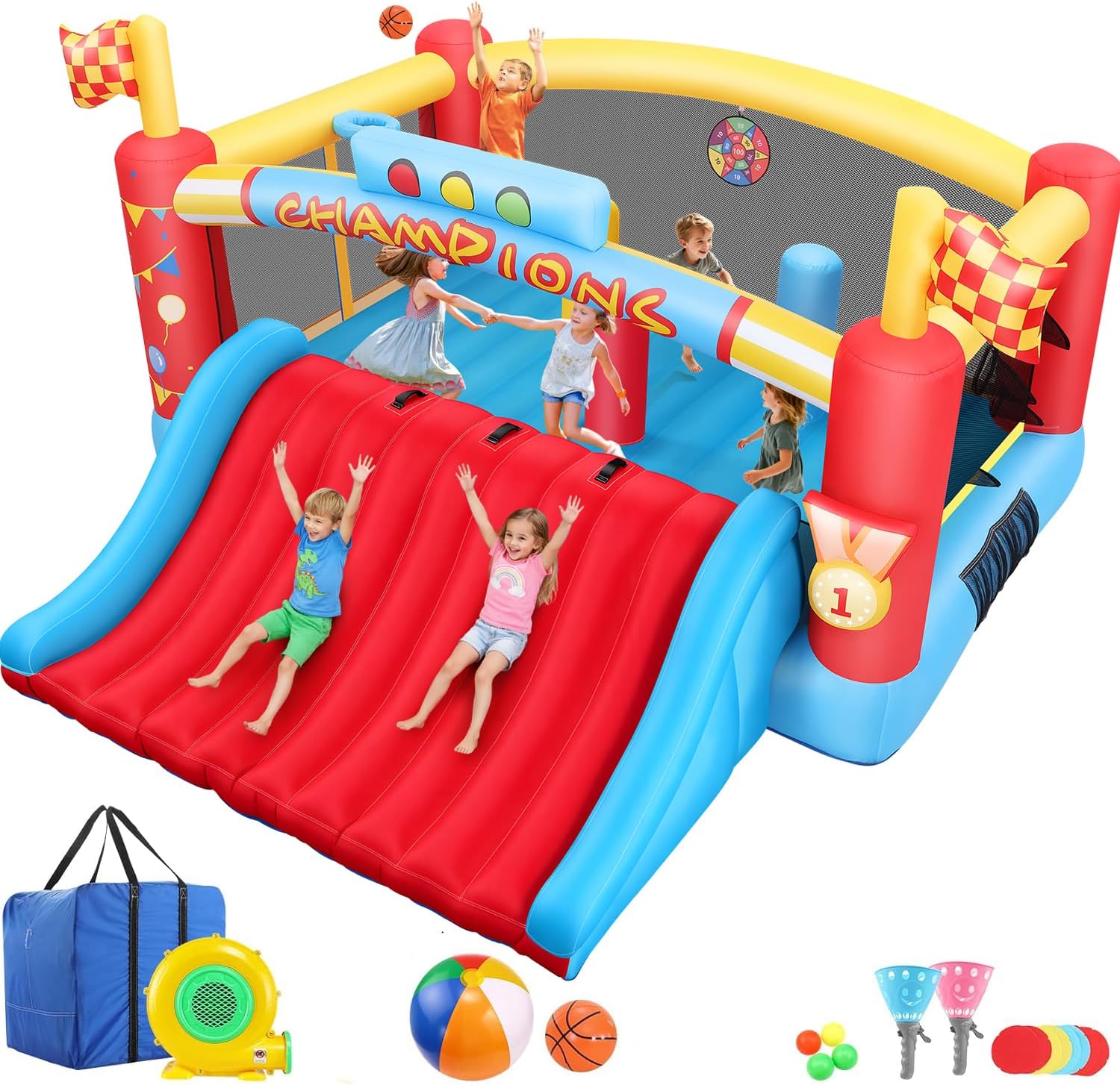 13FT Big Inflatable Bounce Hou - огляд і ціна Kids Outdoor Basketball