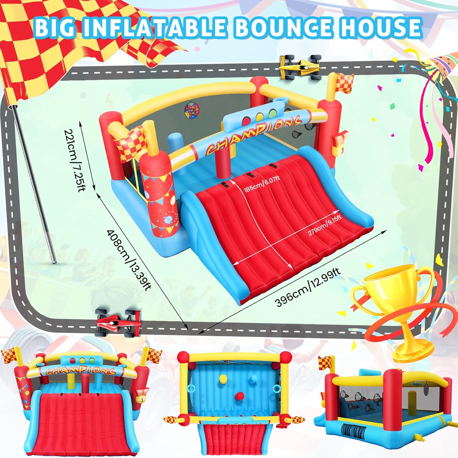 13FT Big Inflatable Bounce Hou - огляд і ціна Kids Outdoor Basketball