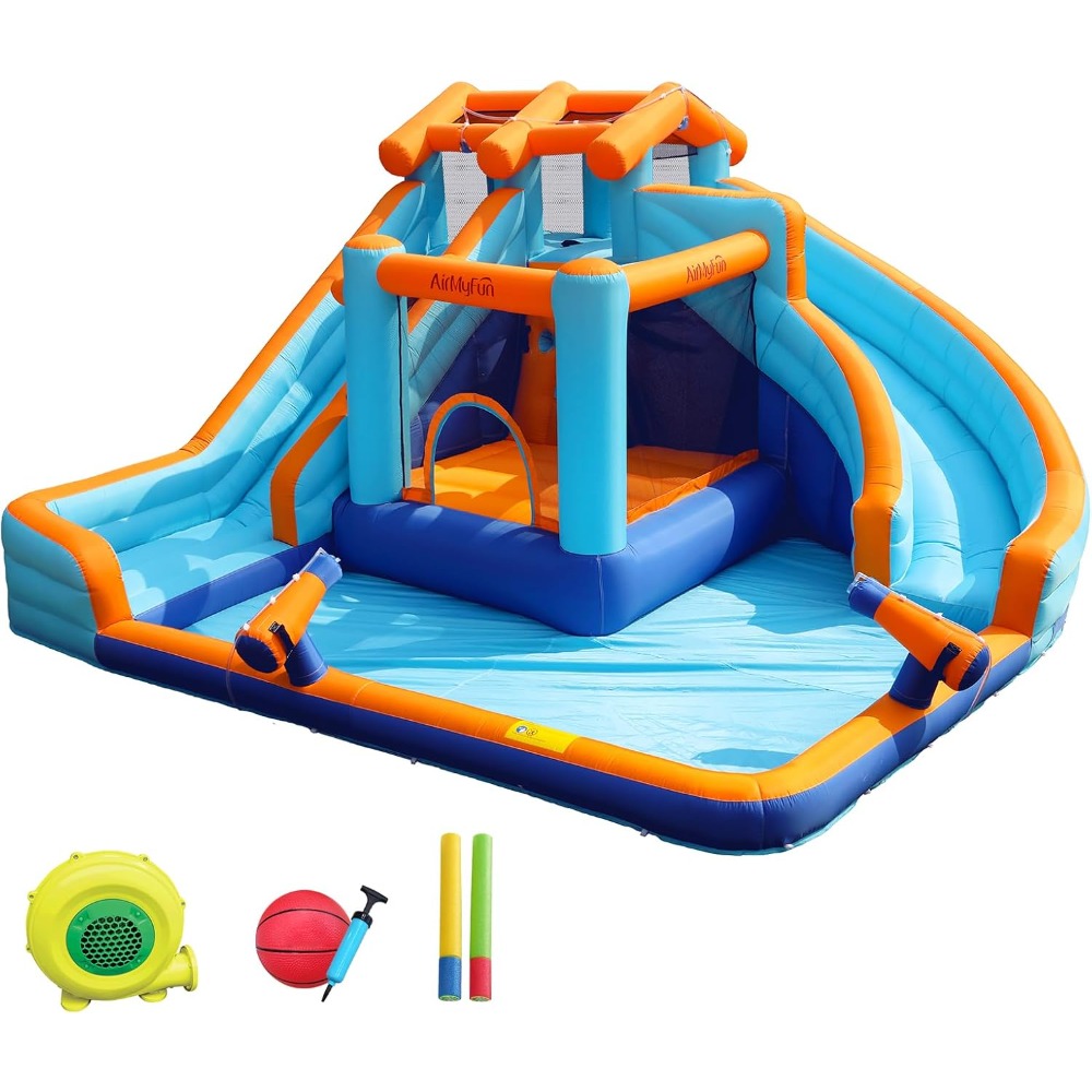 Large Water Slide Bounce House - огляд і ціна Kids Outdoor Basketball