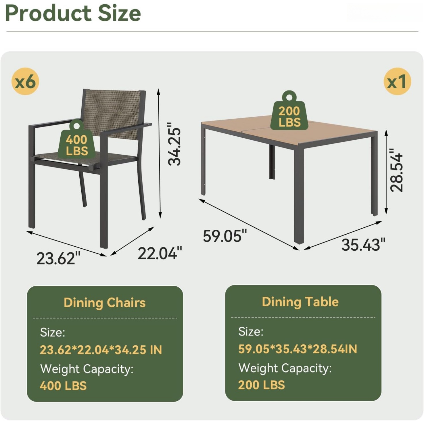 Aoxun 7 Piece Patio Dining Set - огляд і ціна Kids Outdoor Dining Table